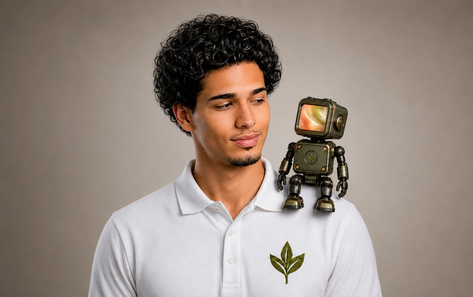 Wharq robot mascot used to represent an AI employee managed by operators.