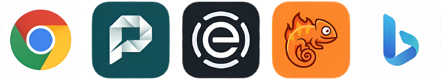 Browser, Google Search, Perplexity, Exa, and Firecrawl logos